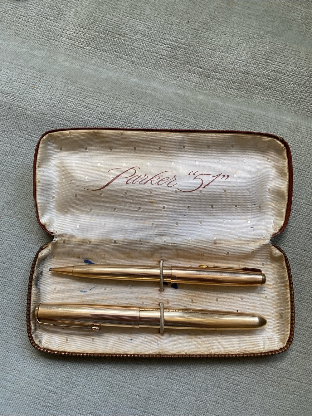 Parker 51 vintage gold-plated set